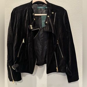 Ralph Lauren Black Velvet Moto Jacket